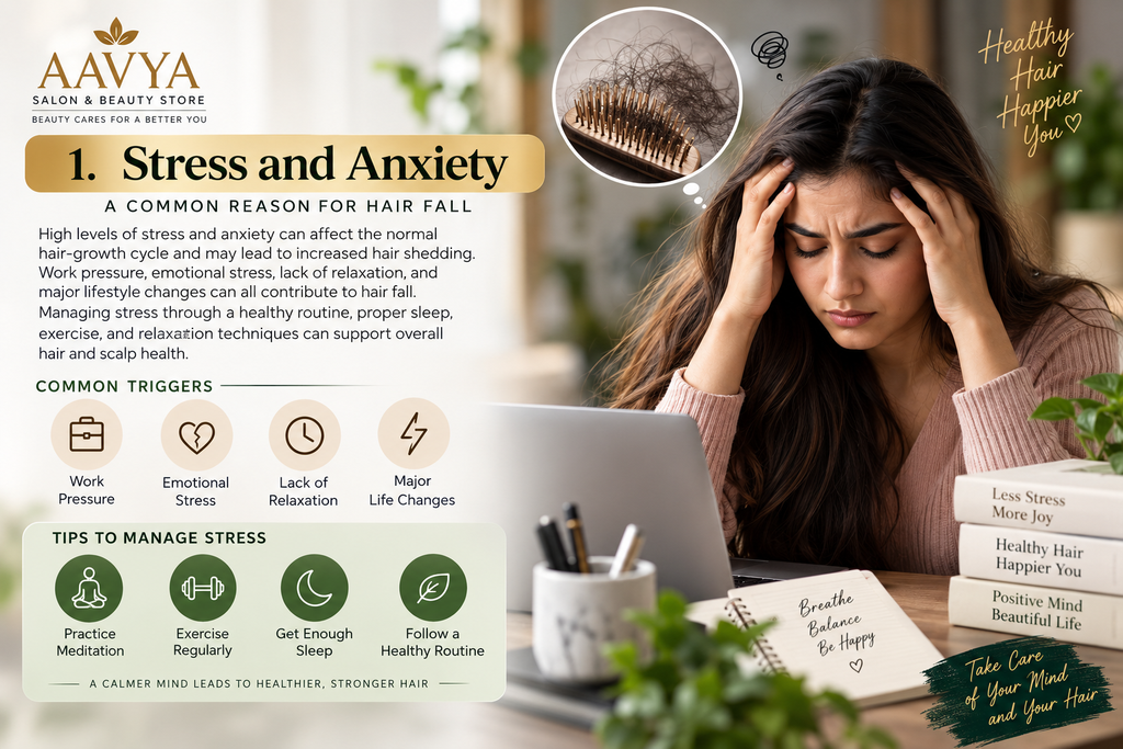 Stress and Anxiety as a Common Cause of Hair Fall – AAVYA Hair Care Tips