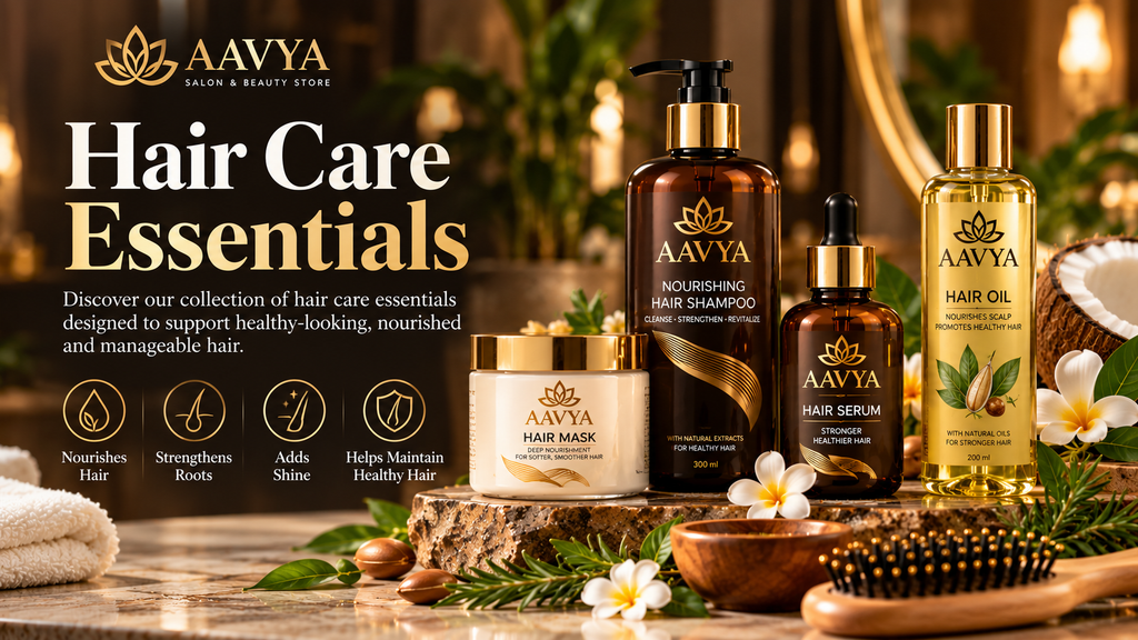 AAVYA Hair Care Essentials with shampoo, hair serum, hair oil and hair mask