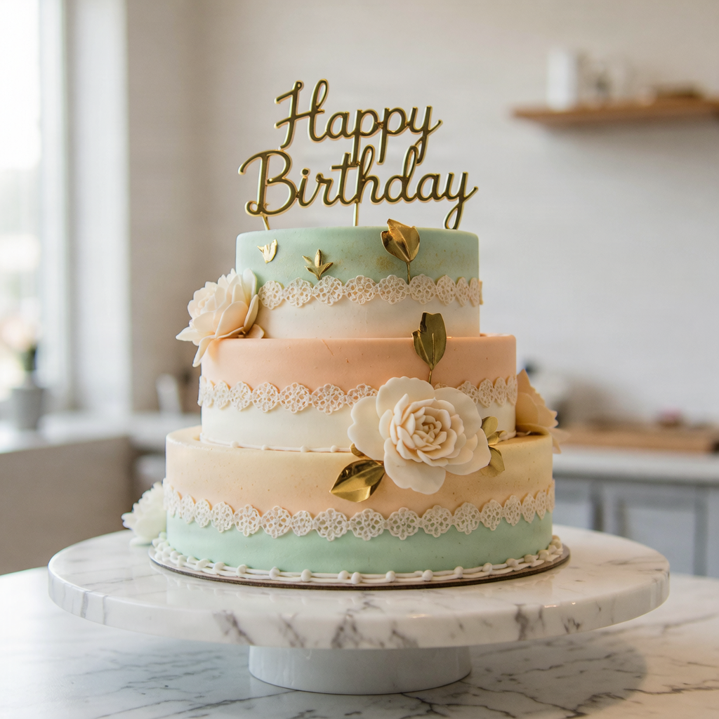 Bespoke elegant birthday cake