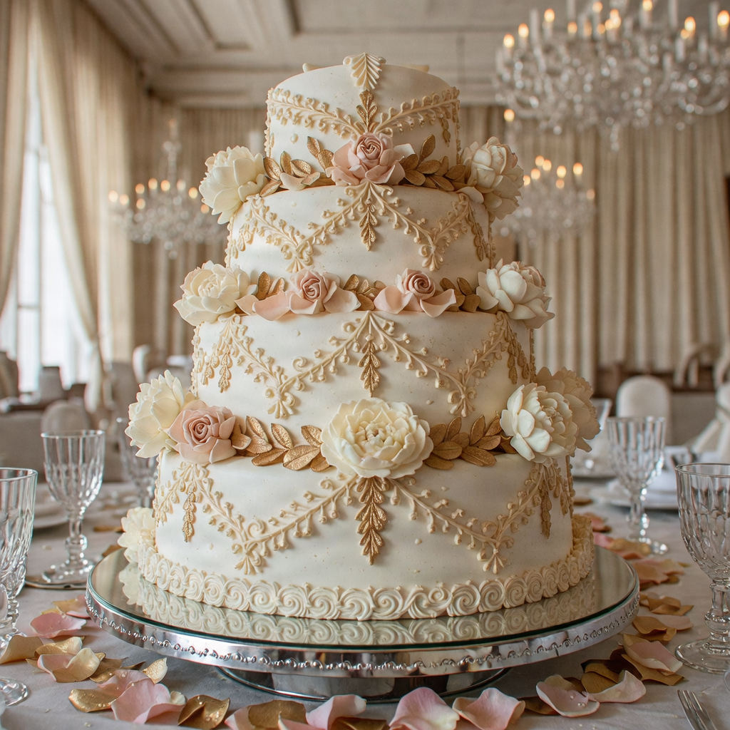 Stunning floral celebration cake